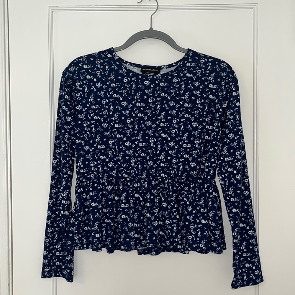 Wednesday’s Girl (asos exclusive) long sleeve peplum top